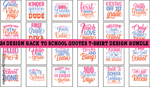 Back to school quotes t-shirt design bundle 