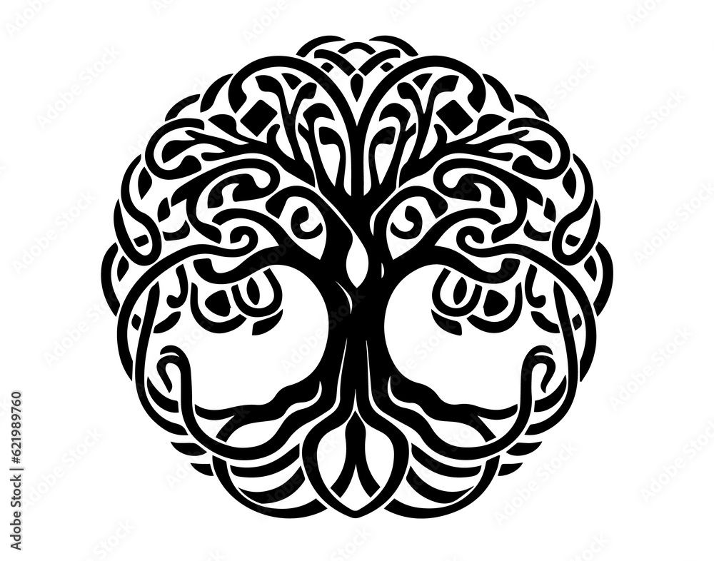 Trees Ecology Symbol Vector Vyaz Pattern Ink Ancient Logo Foliage Trees Ecology Symbol Vector Vyaz Pattern Ink Ancient Logo Foliage