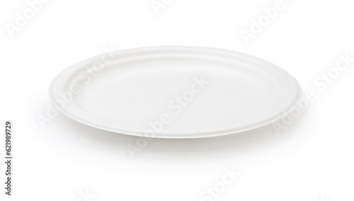 Paper plate isolated on white.