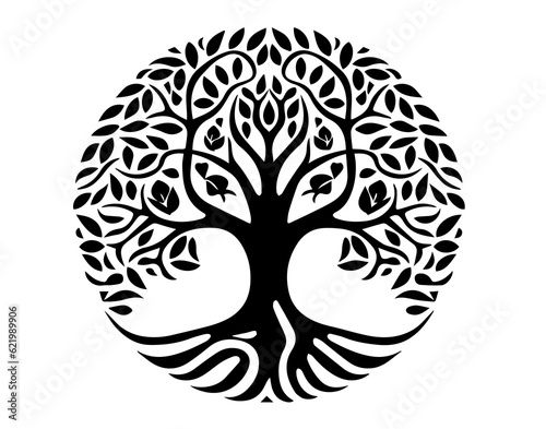 Trees Ecology Symbol Vector Vyaz Pattern Ink Ancient Logo Foliage
