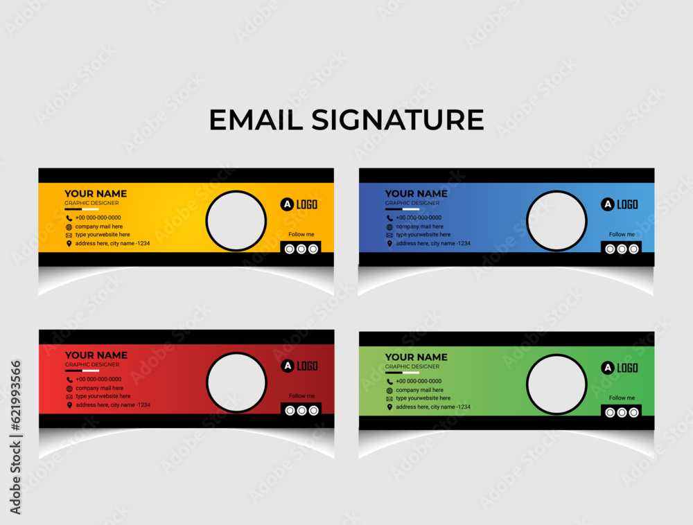 Minimalist email signature template design.