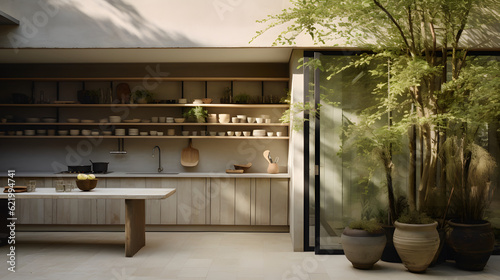 neutral minimal london kitchen extension lime render wabi sabi style axel vervoordt sunlight photographed by francois halard