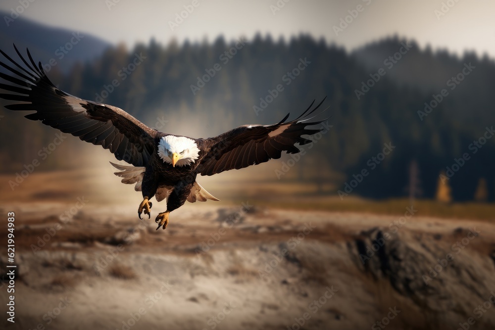 Obraz premium Bald Eagle in flight.