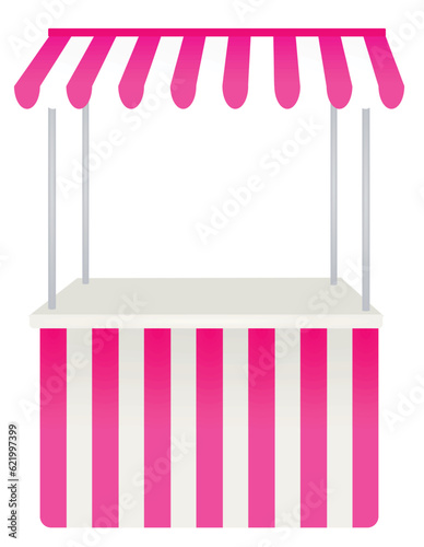 Pink and white street stall
