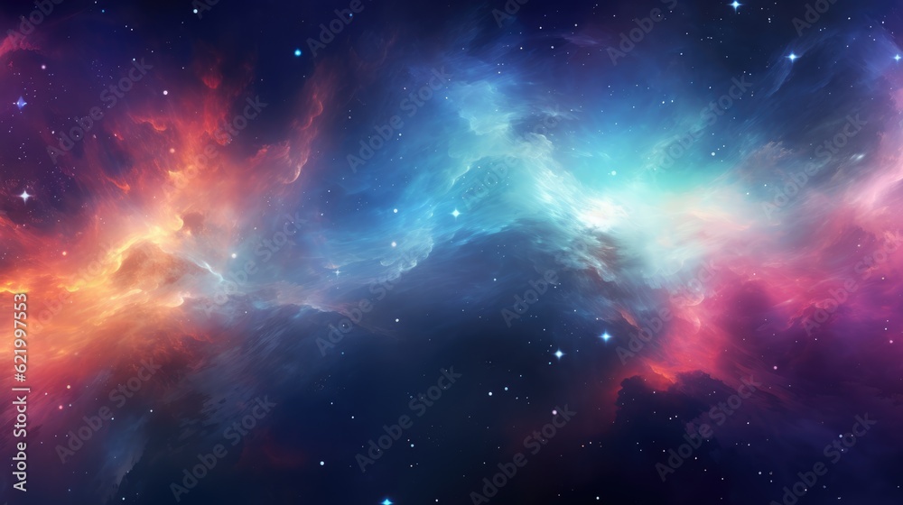 Abstract colorful space background with nebula, stars and planets Abstract colorful space background with nebula, stars and planets