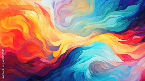 Abstract colorful background with fluid wavy shapes