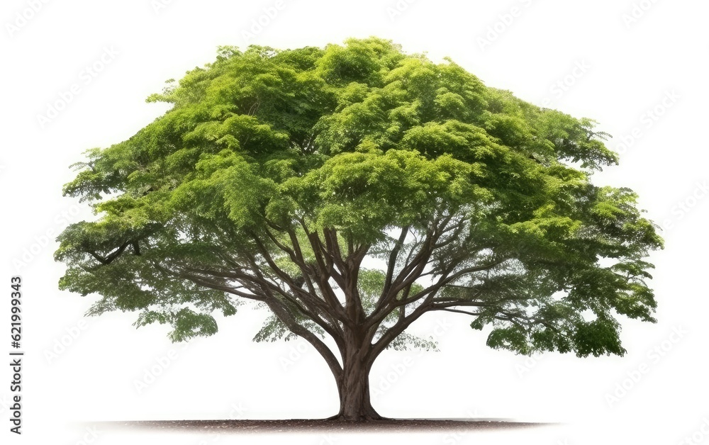Rain tree isolated on white background, Tropical tree, Generative AI Rain tree isolated on white background, Tropical tree, Generative AI
