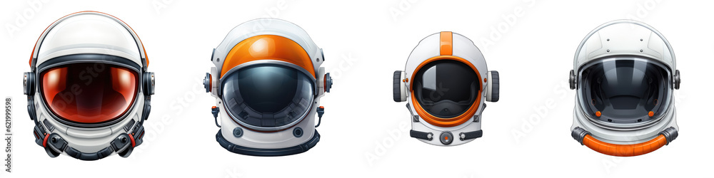 Fototapeta premium Astronaut Helmet clipart collection, vector, icons isolated on transparent background