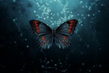 butterfly on a dark forest background. Generative AI