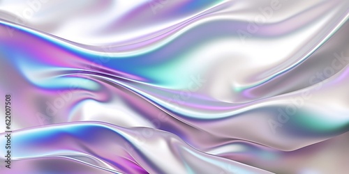 White abstract holographic background. Holograph color texture with foil effect. Halographic iridescent backdrop. Pearlescent gradient for design. ai generated