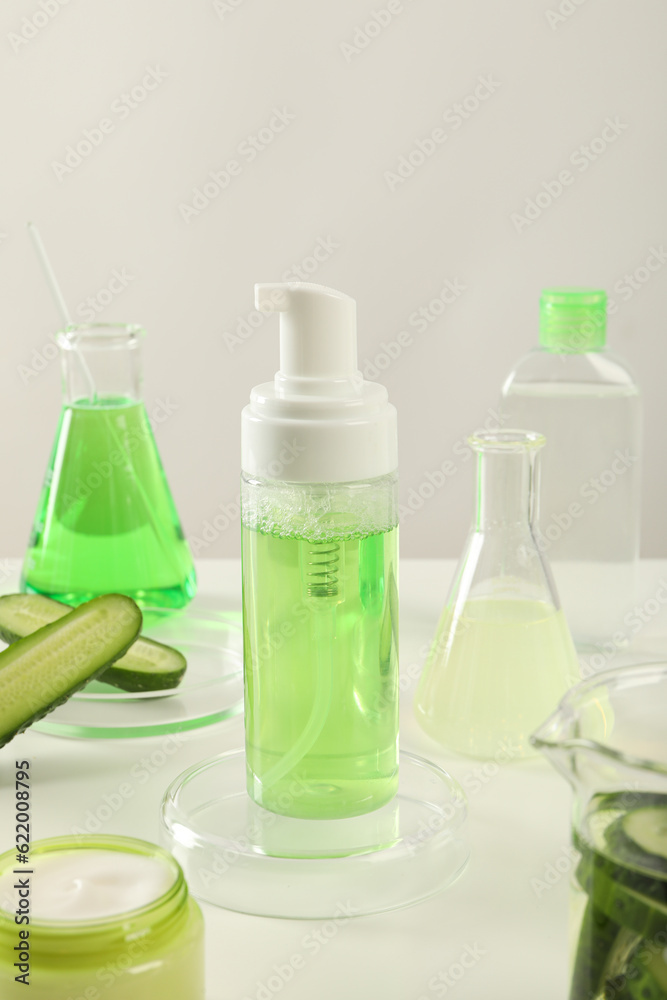 Concept of face and skin care - cucumber cosmetic Concept of face and skin care - cucumber cosmetic