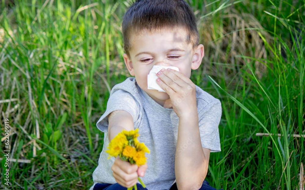 the child is allergic to spring flowers. the child is allergic to spring flowers.