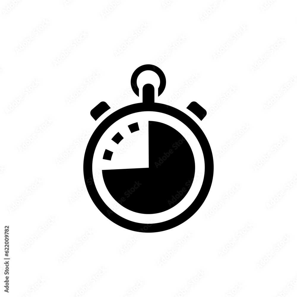 stopwatch icon in black color on a white background, a device for measuring time in sports stopwatch icon in black color on a white background, a device for measuring time in sports