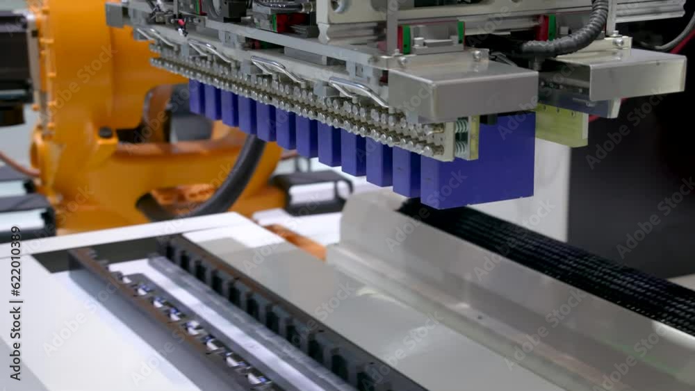artificial intelligence machine at industrial manufacture factory of lithium battery