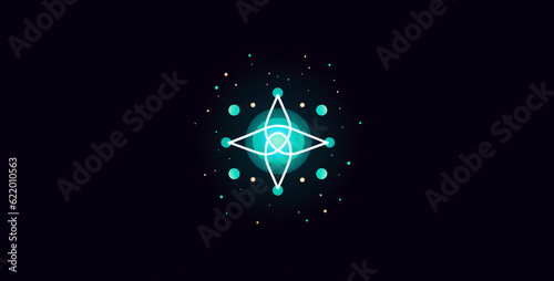 A nabstract logo made from a stylized atom wallpaper photo