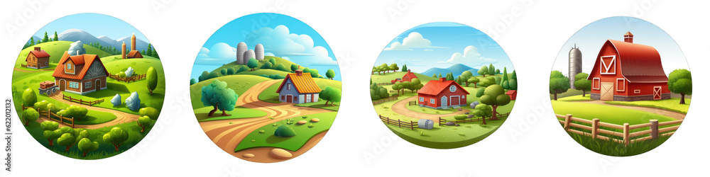 Rural Farm clipart collection, vector, icons isolated on transparent background