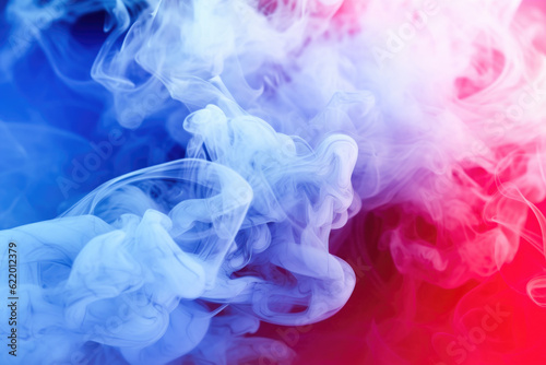 Smoke abstract background in blue and red colors