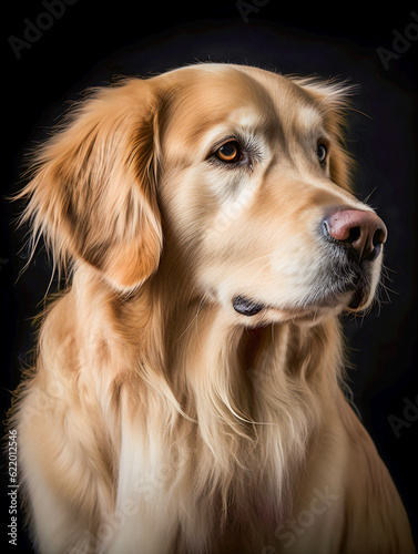 Wallpaper Mural Golden Joy: Portrait of a Golden Retriever - generative ai Torontodigital.ca