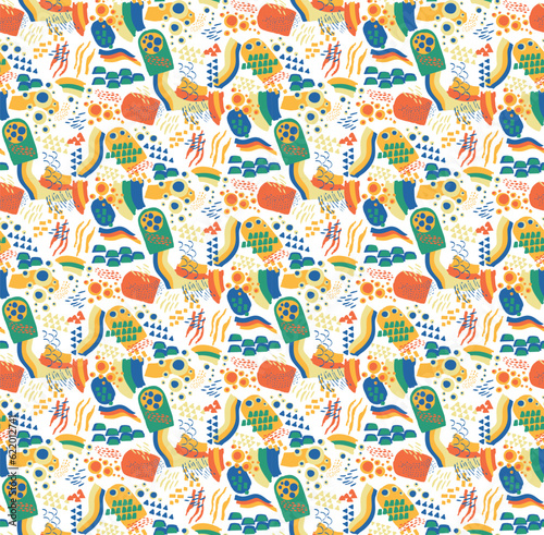 Cutout Abstract Shape Seamless Pattern Vector print