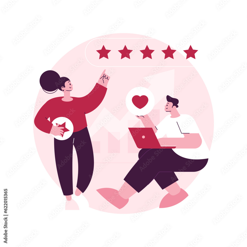 Rating abstract concept vector illustration. Rating scale, quality evaluation, high-ranking product, top-ranking content, score analysis, assesment process, five star service abstract metaphor. Rating abstract concept vector illustration. Rating scale, quality evaluation, high-ranking product, top-ranking content, score analysis, assesment process, five star service abstract metaphor.