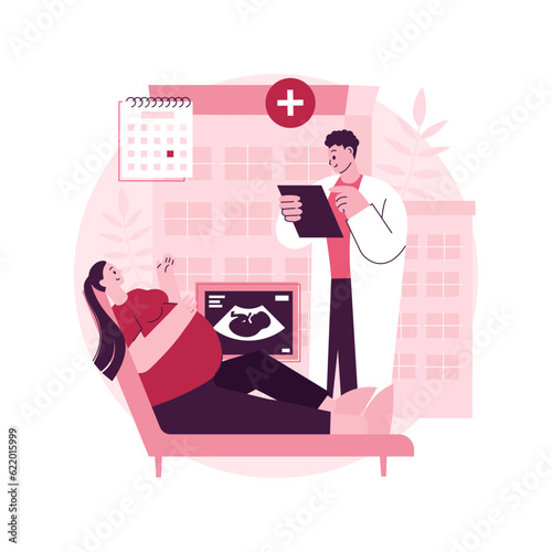 Maternity services abstract concept vector illustration. Maternity care service, perinatal healthcare, pregnancy and birth qualified support, childbirth and postpartum period abstract metaphor.