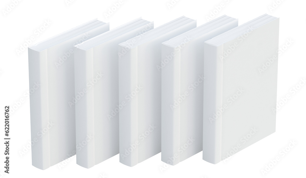 Several blank white hardcover books on isolated background. Perfect for mockup Several blank white hardcover books on isolated background. Perfect for mockup