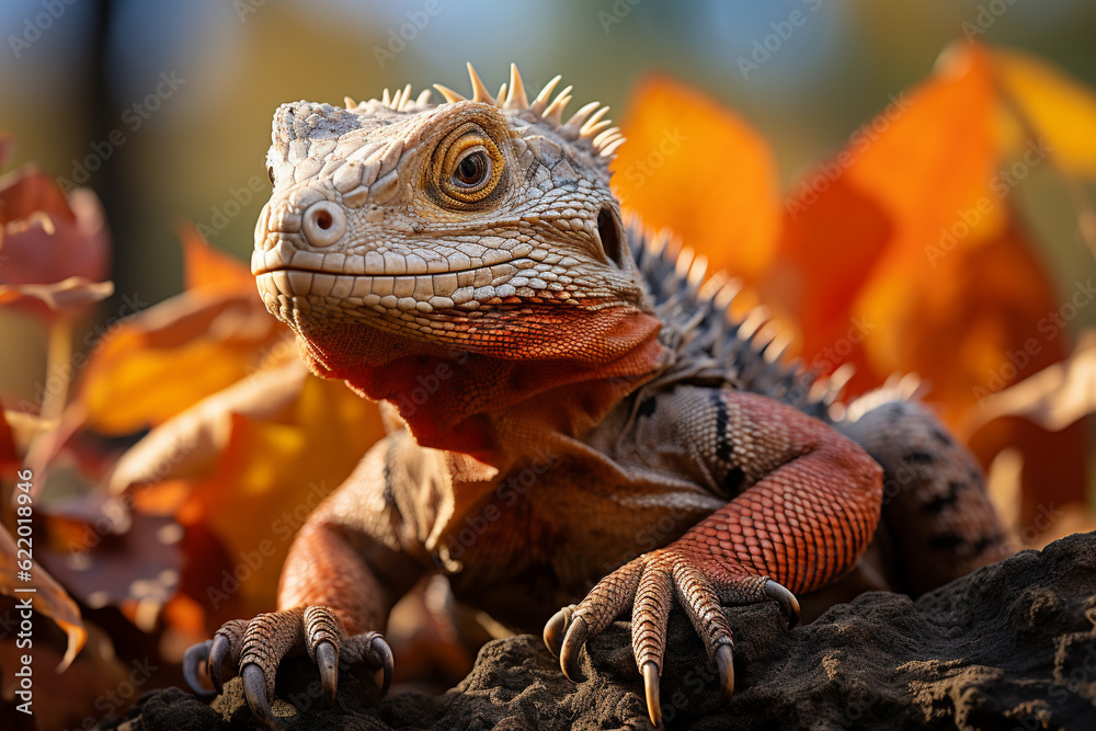 Obraz premium iguana on a branch