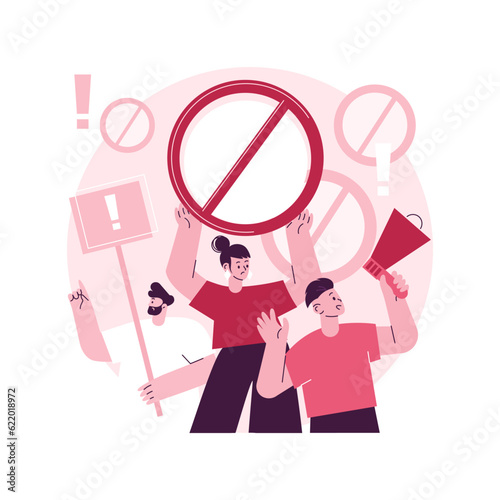 Public backlash abstract concept vector illustration. Public reaction, bias and discrimination, minority rights, group protest, social media, sexual harassment, people outrage abstract metaphor.