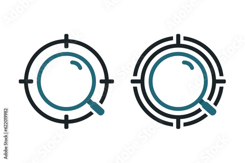 Magnif target icon. Illustration vector