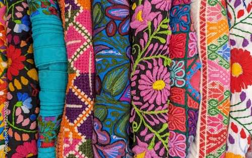 Mexican traditional variety of fabric designs