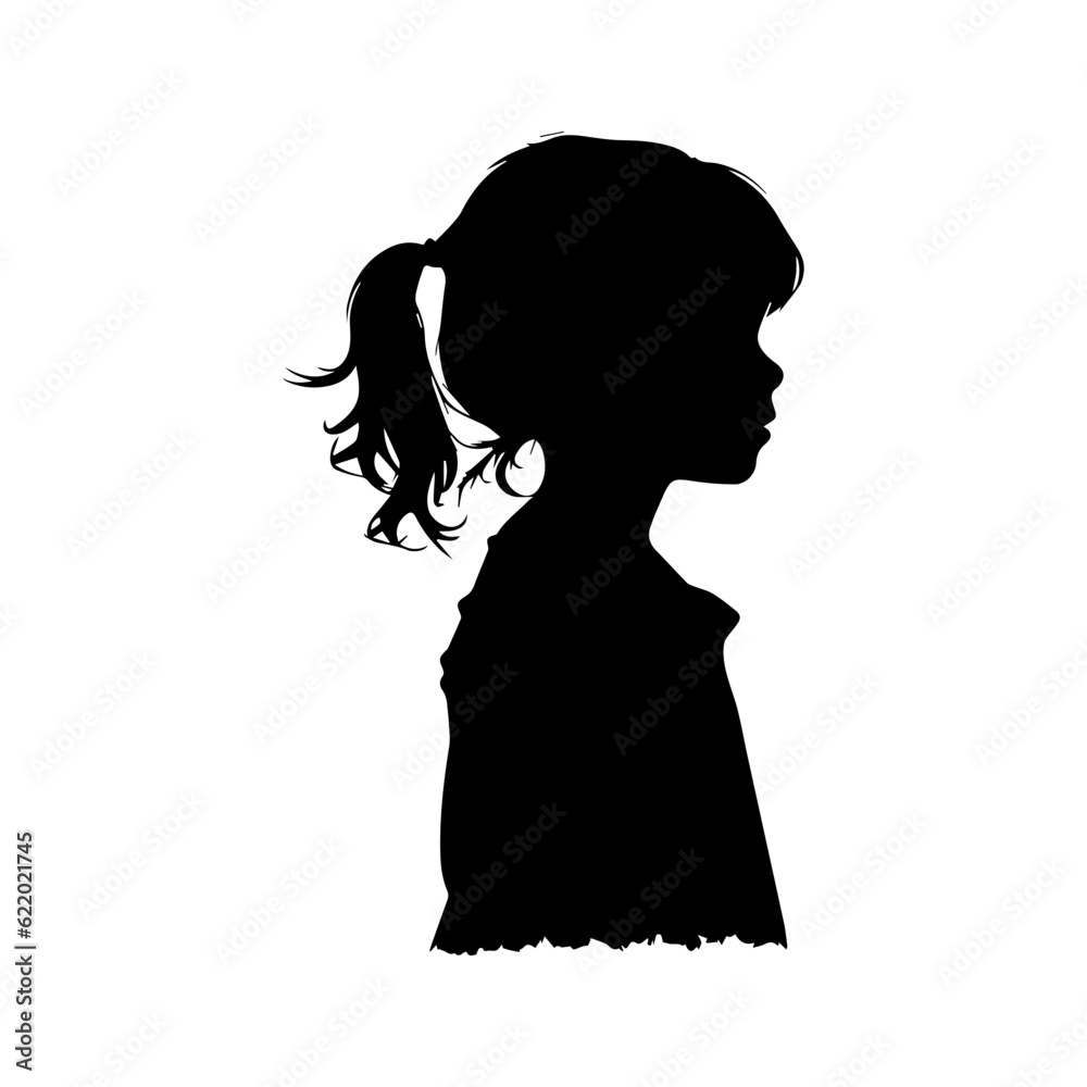 child silhouette illustration 