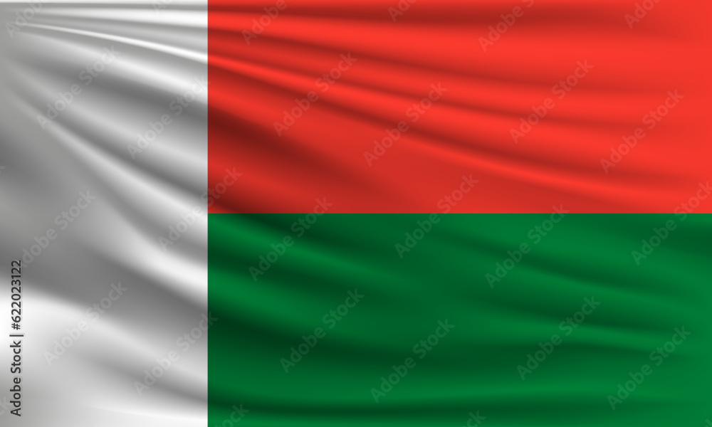 Vector flag of Madagascar