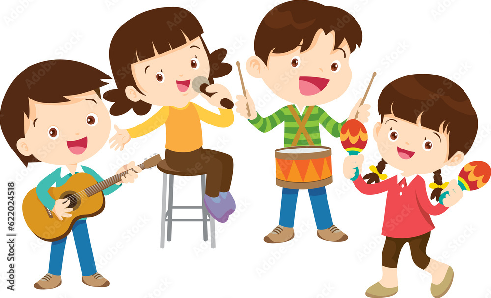 Children sing and Playing Musical instruments music kids Children sing and Playing Musical instruments music kids