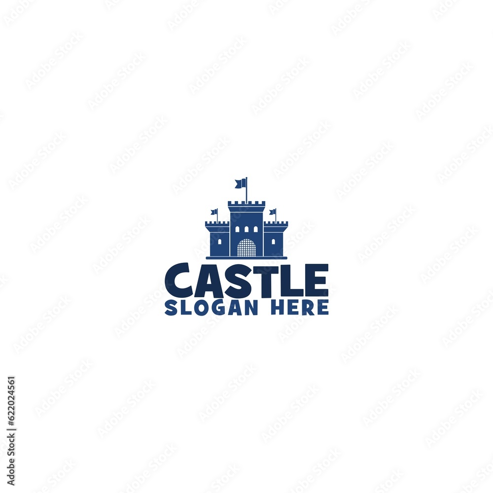 Castle logo template isolated on white background