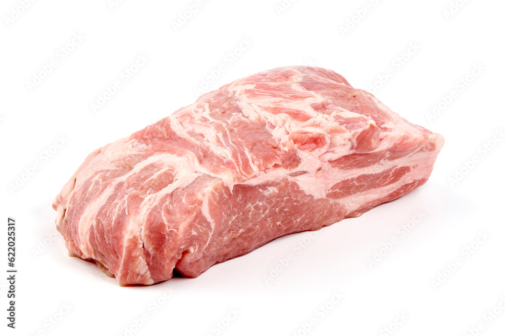 Pork shoulder meat, isolated on white background. Pork shoulder meat, isolated on white background.