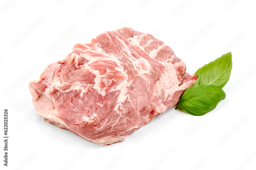 Pork shoulder meat, isolated on white background. Pork shoulder meat, isolated on white background.