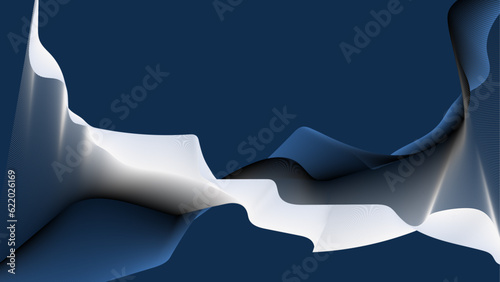 White cube boxes randomly moved in a backdrop wallpaper banner with copy space