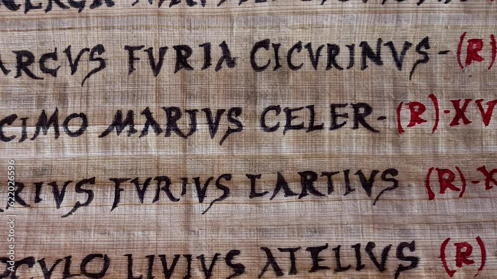 Roman Old Written Papyrus