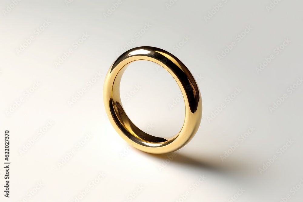 a gold wedding ring on a white background, created by Generative AI a gold wedding ring on a white background, created by Generative AI