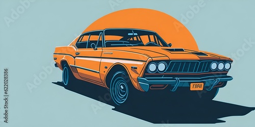 Beautiful car illustration. AI generated illustration
