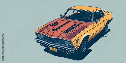 Beautiful car illustration. AI generated illustration