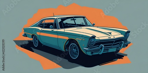 Beautiful car illustration. AI generated illustration