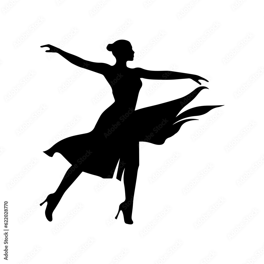 dancing figures silhouette illustration dancing figures silhouette illustration