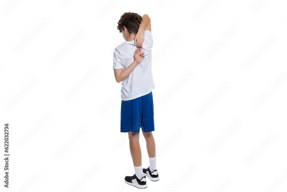 Fototapeta premium PNG, Teenager is doing sports isolate on a white background