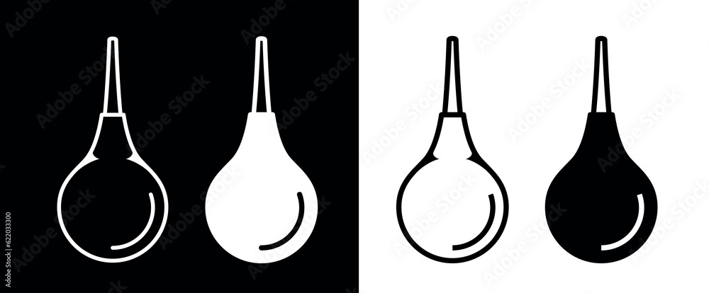 Enema icon. Symbol of medicine or treatment. Instrument for medical procedure. Enema icon. Symbol of medicine or treatment. Instrument for medical procedure.
