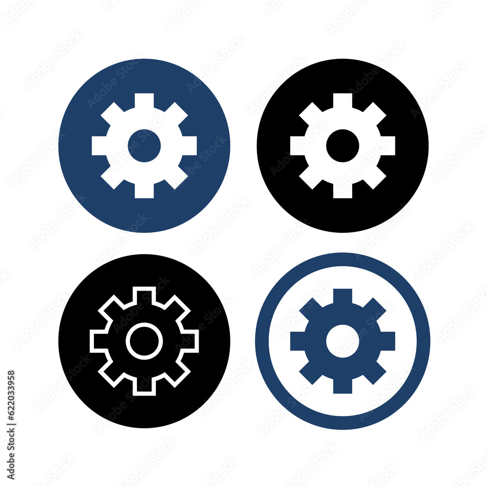 Gear icon. Parameter or setting symbol. Detail of mechanisms, machines or machine tools. Industrial symbol.