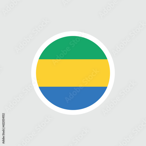 Flag of Gabon. The Gabonese tricolor flag is green-yellow-blue. State symbol of the Gabonese Republic.