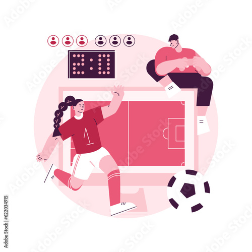 Sports games abstract concept vector illustration. Digital sports, e-sport league, online football tournament, e-game championship, sports mobile app, internet browser game abstract metaphor.