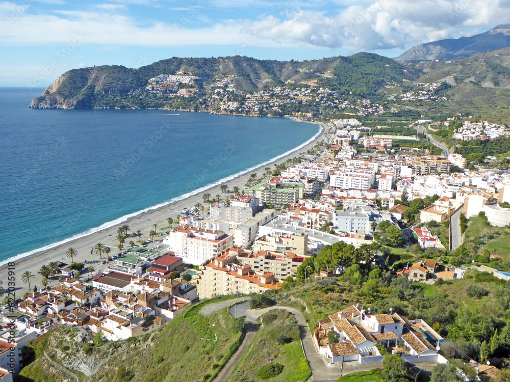 Naklejka premium Paragliding above La Herradura, Spain