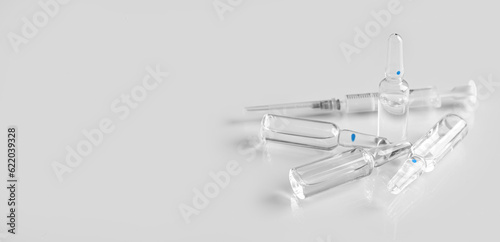 Medical ampules and syringe...